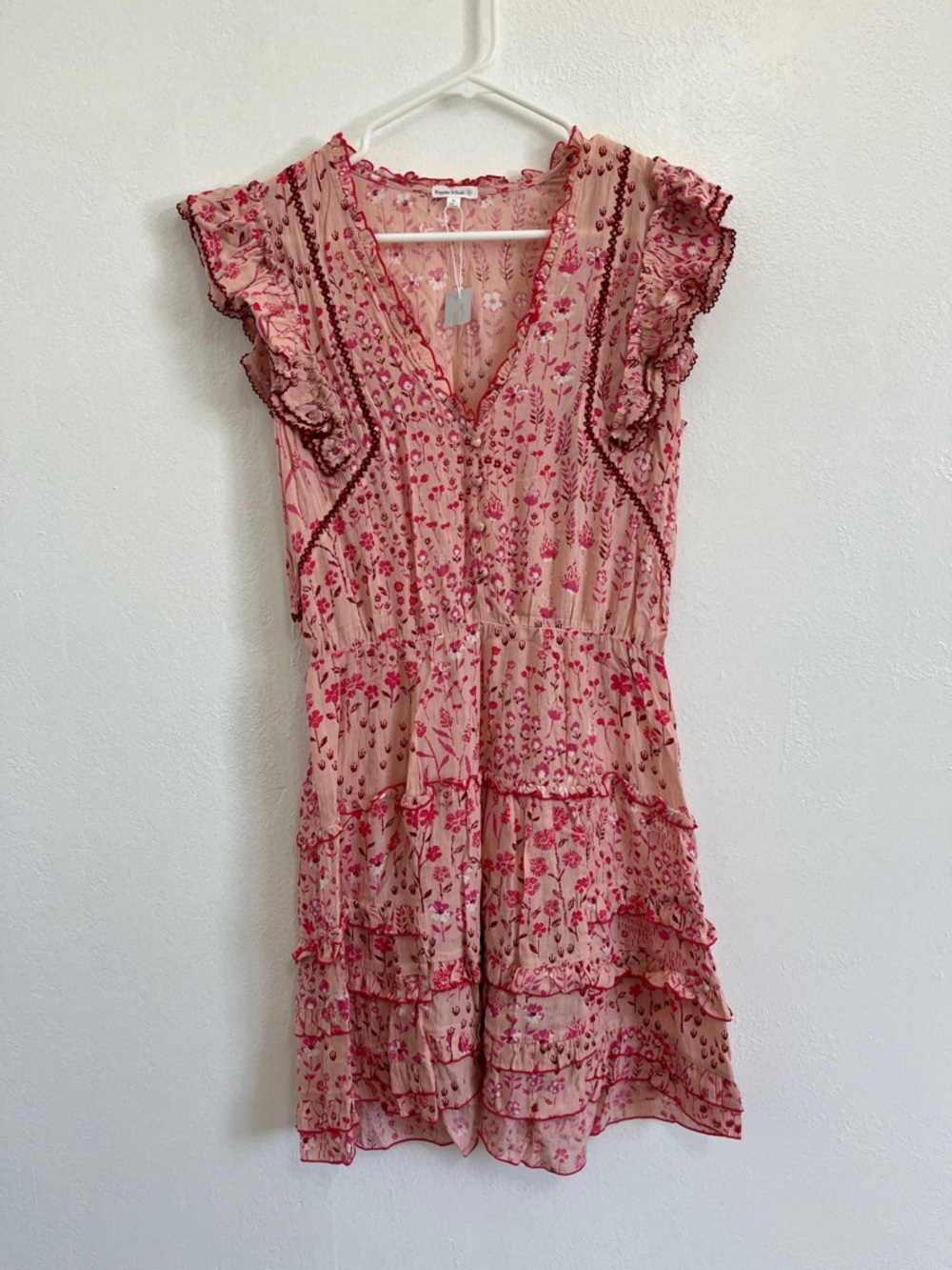 Poupette St. Barth Paulina Pink Floral Dress Size Medium New